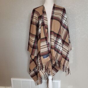 Highland Tweeds Plaid lambwool shawl, cape.